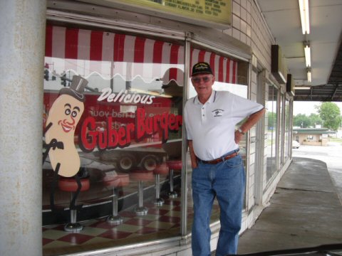 Jack in front of the diner