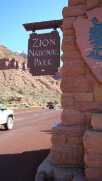 Chicken at the entrance of Zion National Park