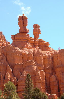 Hoodoos seen on scenic road 12 leading to Bryce Canyon.