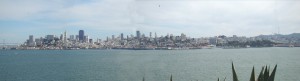 Panoramic view of San Francisco skyline,  Click on the picture to see a bigger version.