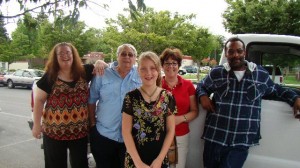 From left to right,  Tanya (Bear's daughter),  Bear,  me,  Fred and of course,  Kristina in the front