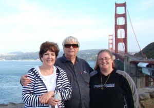 Totally exhausted but happy.   (Me,  Bear and Tanya in front of the Golden Gate Bridge)